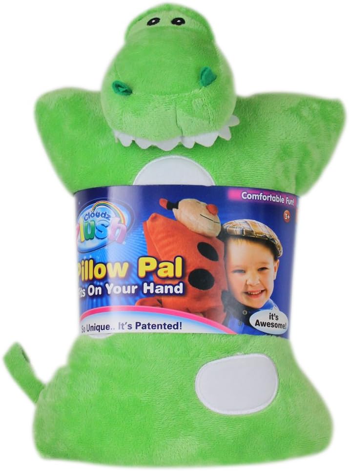 Cloudz Kids Super Soft N' Cuddly On Hand Animal Airplane Travel Pillow Pal! Keep Children Comfy and Supported with a Buddy While Traveling or just Resting at Home - Dinosaur - Image 3